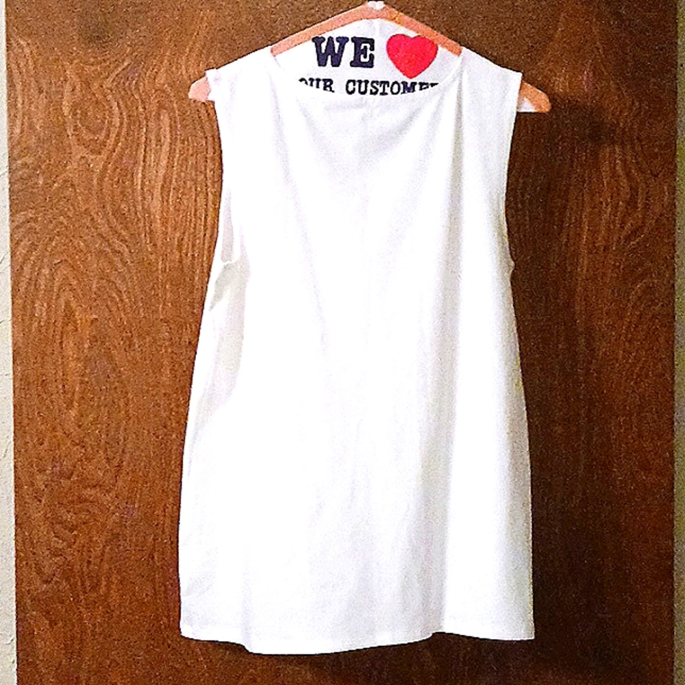 Faded Glory L optic white tank top with lace inset at v-neck - Picture 2 of 4